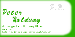 peter moldvay business card