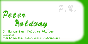 peter moldvay business card